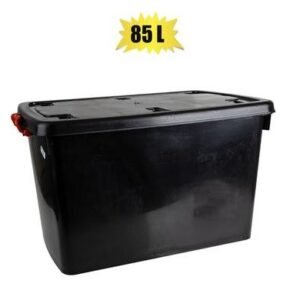 Storage box black wheels 85l 57x36x39cm