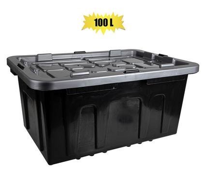 Storage box black 100l 85x57x39cm - MimiHub