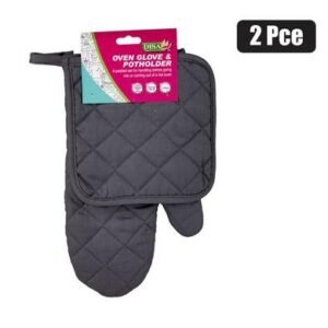 Potholder & oven glove cotton 2pce