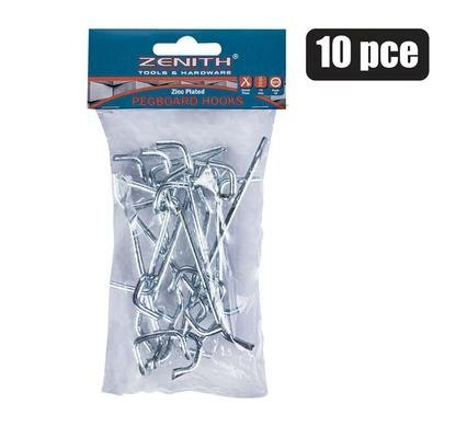 Pegboard-hooks single-prong 75mm pkt-10