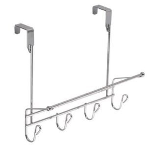 Hook hanger chrome w/bar+4-hook ovr door