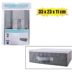 Storage box non-woven pl-lid 33x23x11cm