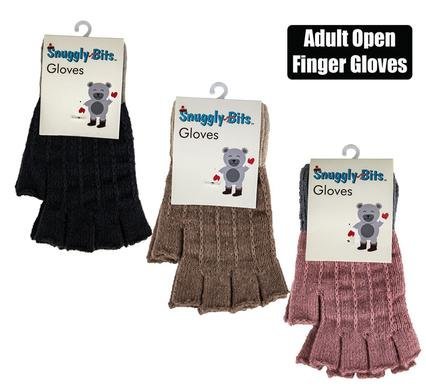 Gloves adult open-finger w/cuff acr