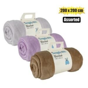 Blanket flannel fleece 200x200cm asstd