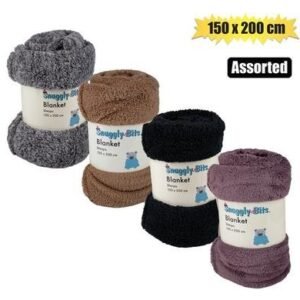 Blanket sherpa 150 x 200cm asstd