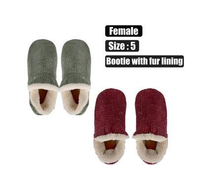 Slipper bootie with fur lining size 5