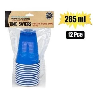 Picnic cups pl 12pce 265ml blue