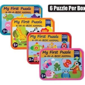 Puzzle wood tin asstd designs & pieces a