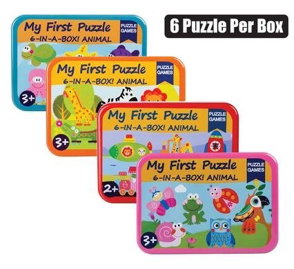 Puzzle wood tin asstd designs & pieces a