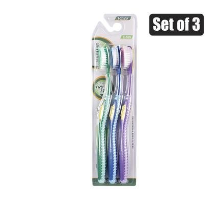 Tooth brush adult 3pce asstd colours