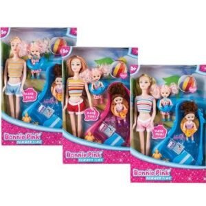 Doll med 31cm bonnie family+pool set