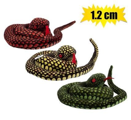 Plush snake asstd 1.8m