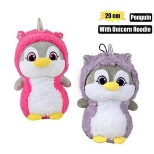 Plush penguin w/unicorn hoodie 29cm