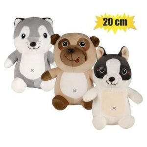 Plush dog smiling asstd 20cm