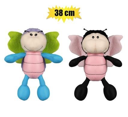 Plush bright bee w/foambeads 38cm