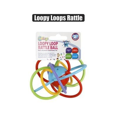 Baby rattle loopy loops ball 14cm