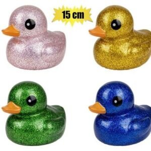 Baby vinyl themed duck 15cm glitter lrg