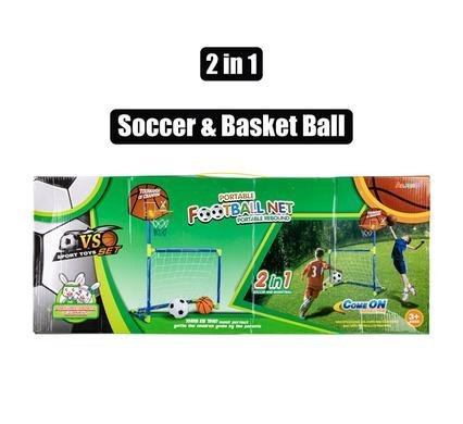 Sport game 2 in 1 soccer & hoop set