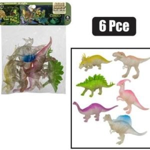 Animals dinosaur 6pc gitd 15-16cm each