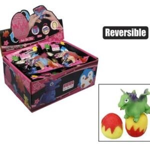 Novelty stretch reversible dinosaur egg
