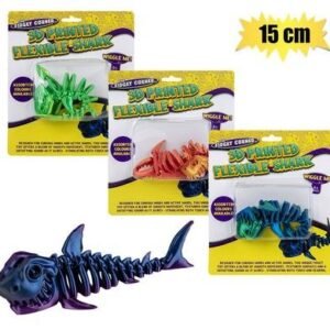 Novelty 3d printed shark flexible 15cm