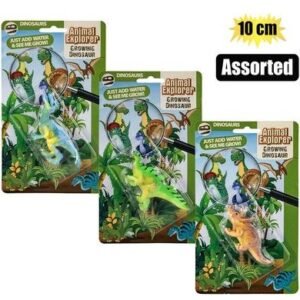 Novelty growing dino animals 10cm asstd