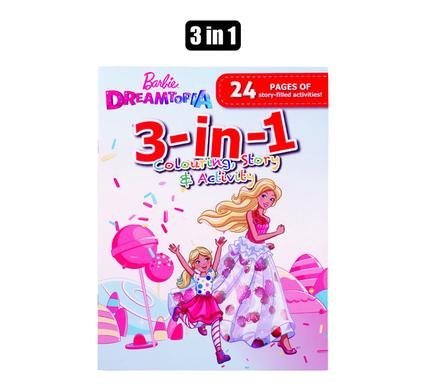 Book activity barbie 3-in-1