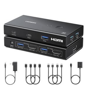 UGreen 2-In-1 HDMI KVM Switch 4 USB Ports 4K@60Hz–Black