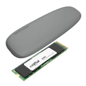 Asus Cobble M.2 SSD Type-C Enclosure and Crucial E100 2TB NVMe Bundle – Grey