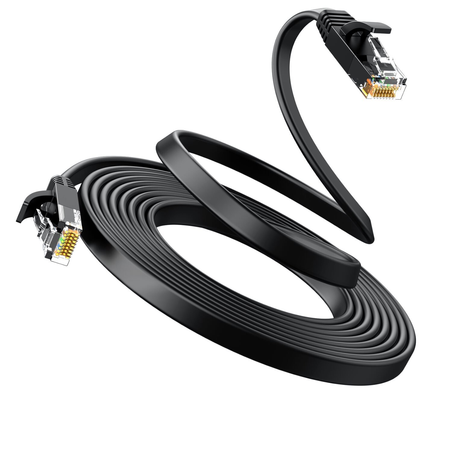 UGREEN NW102 Cat6 U/UTP Flat Ethernet Cable 5m - Black - Image 3